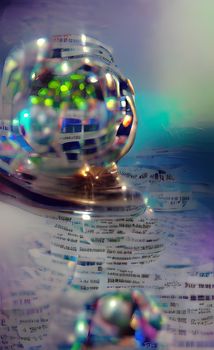 crystal balls and multicolor abstract background