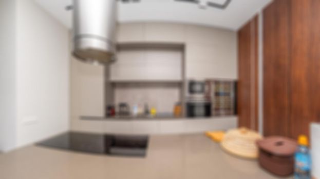 abstract blur hotel bedroom interior for background Abstract blur and defocused of long building hallway, apartment, condominium, hotel, commercial office building.