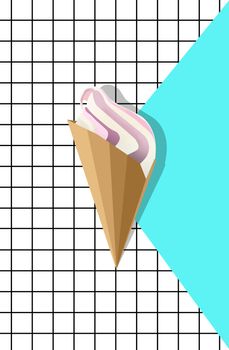 Stylish pattern with ice cream. Pop art.