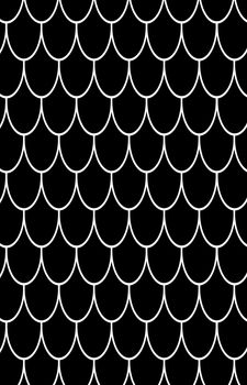 Fish scale motif. Art. Pattern. Background Illustration Black and white