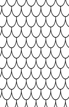 Fish scale motif. Art. Pattern. Background Illustration Black and white