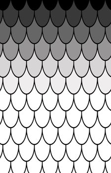 Fish scale motif. Art. Pattern. Background Illustration Black and white