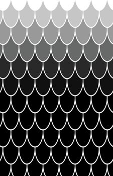 Fish scale motif. Art. Pattern. Background Illustration Black and white