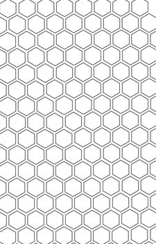 Honeycomb seamless pattern. Illustration. Black and white