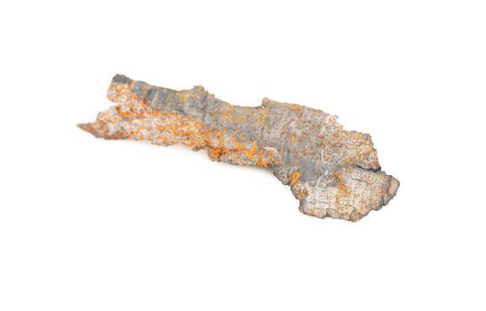 Rusty shrapnel from a Russian grad projectile isolated on a white background
