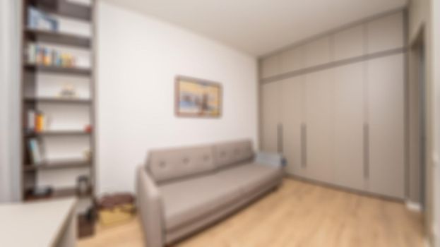 abstract blur hotel bedroom interior for background Abstract blur and defocused of long building hallway, apartment, condominium, hotel, commercial office building.