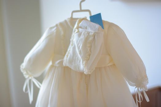 Baby dress with bonnet for baptism