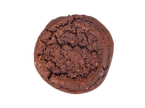 Homemade chocolate cookies isolated on a white background, top view