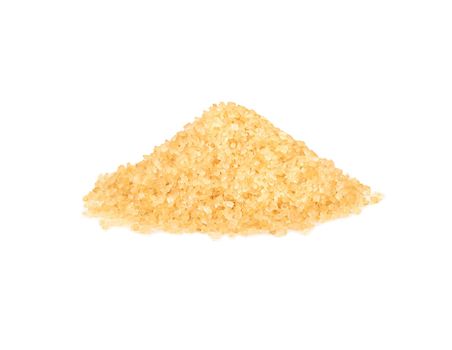 Pile of brown sugar on a white background