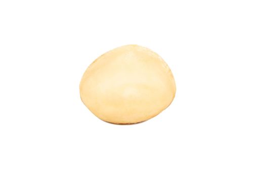 Macadamia nut kernel isolated on a white background