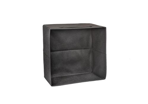 Empty black cloth box isolated on white background