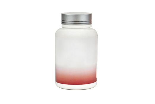 Plastic medicine jar isolated on a white background