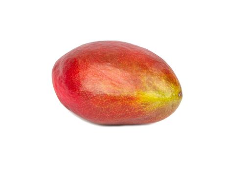 Ripe red mango fruit isolated on a white background