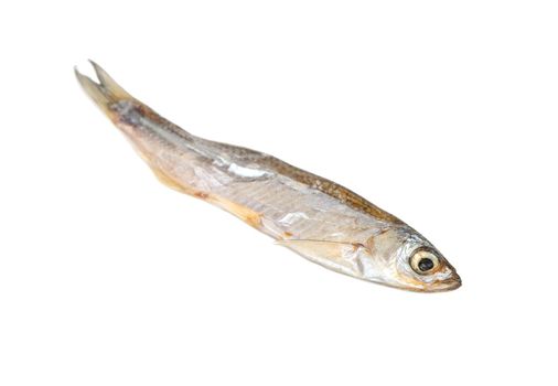 Dry small fish isolated on a white background