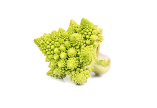 A small sprig of Romanesco cabbage isolated on white background