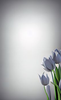 bouquet of tulips on grey gradient background
