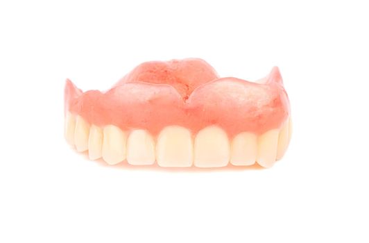 Denture for the upper jaw on a white background