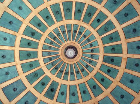 historic expanding Circle pattern in a Spanish colonial-style from dome in Plaza in San Jose, Costa Rica.