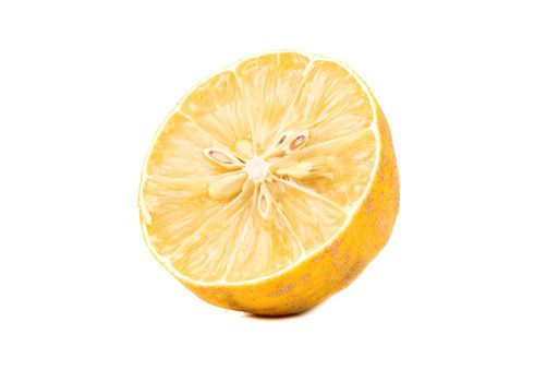 Half dry lemon isolated on white background