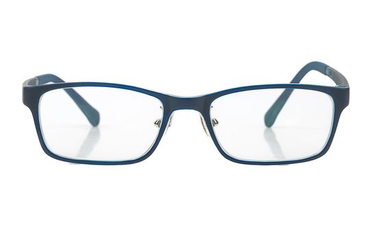 Fashion glasses isolated on white background closeup