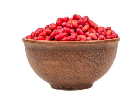 Big bowl of barberry isolated on a white background