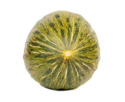 Fresh green melon isolated on a white background