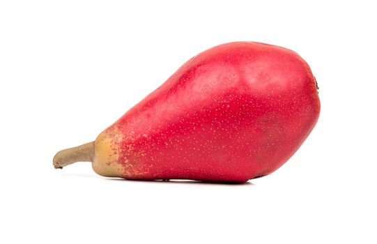 Delicious red pear fruit isolated on white background