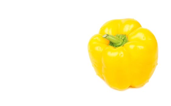 Fresh yellow pepper on white background blank for text