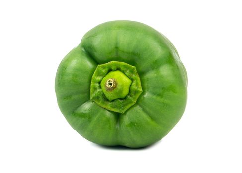 Fresh green pepper isolated on white background