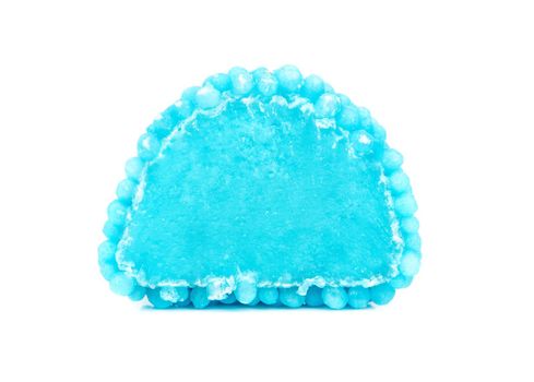 Half blue berry jelly candies isolated on a white background