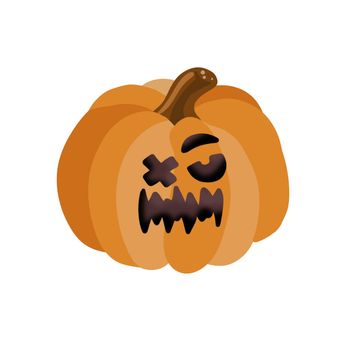 The main symbol of the holiday Happy Halloween. Orange pumpkin with a hike for your design for the Halloween holiday. Previous illustration