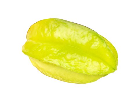 Green carambola fruit isolated on white background