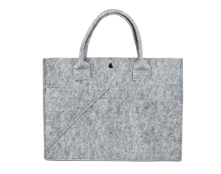 Environmental bag made of felt-isolated on white background