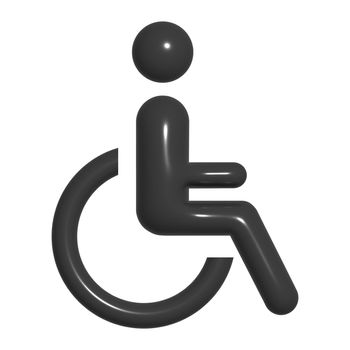 Symbol sign of people with disabilities - 3D image