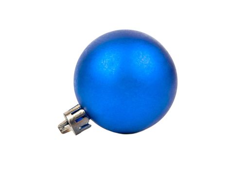 Beautiful blue Christmas ball isolated on white background