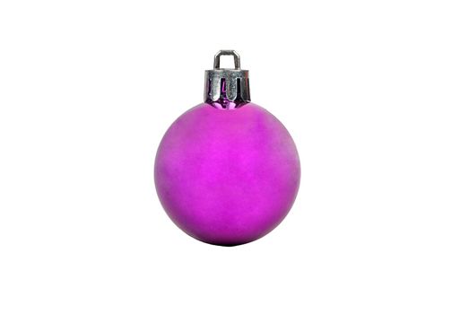 Purple Christmas ball isolated on white background