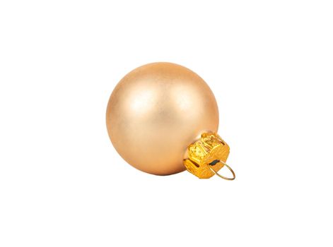 Beige Christmas ball isolated on white background