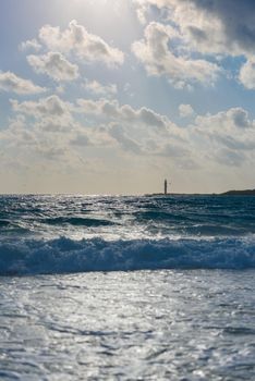 Sea shore on the Caribbean beach in the Area Hoteleria in Cancun Quintana Roo Mexico.