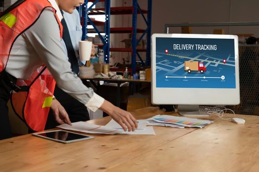Delivery tracking system for e-commerce and modish online business to timely goods transportation and delivery