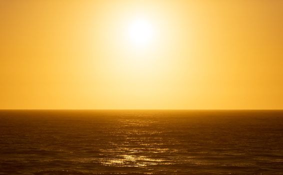 Sunset over pacific ocean at Big sur coast in California, United States of America.