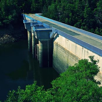 Hydroelectric power station - run-of-river hydroelectric power station. Kaplan turbine. Mohelno-Czech Republic.