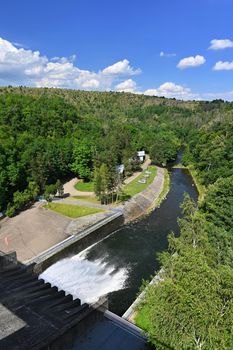 Hydroelectric power station - run-of-river hydroelectric power station. Kaplan turbine. Mohelno-Czech Republic.