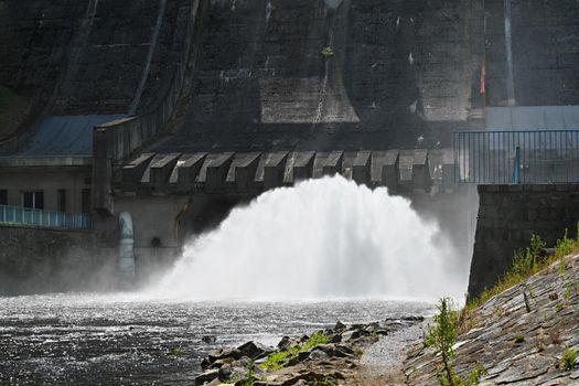 Hydroelectric power station - run-of-river hydroelectric power station. Kaplan turbine. Mohelno-Czech Republic.