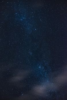 panorama of milky way with cool blue colours