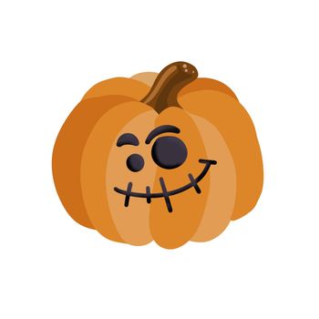 The main symbol of the holiday Happy Halloween. Orange pumpkin with a hike for your design for the Halloween holiday. Previous illustration