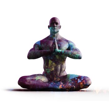 Modern Meditation Yoga as a Fitness Concept Creative Background