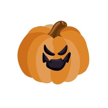 The main symbol of the holiday Happy Halloween. Orange pumpkin with a hike for your design for the Halloween holiday. Previous illustration