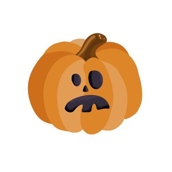 The main symbol of the holiday Happy Halloween. Orange pumpkin with a hike for your design for the Halloween holiday. Previous illustration