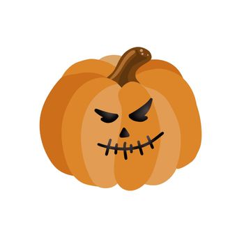 The main symbol of the holiday Happy Halloween. Orange pumpkin with a hike for your design for the Halloween holiday. Previous illustration