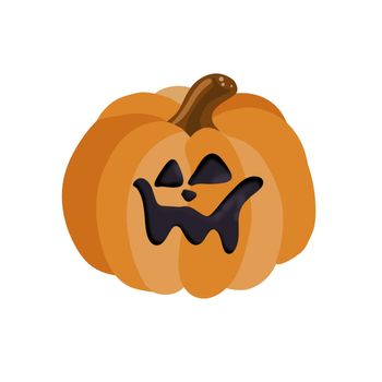 The main symbol of the holiday Happy Halloween. Orange pumpkin with a hike for your design for the Halloween holiday. Previous illustration